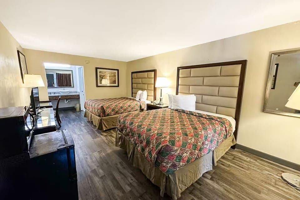 Settle in comfortably with easy access to the vanity area.