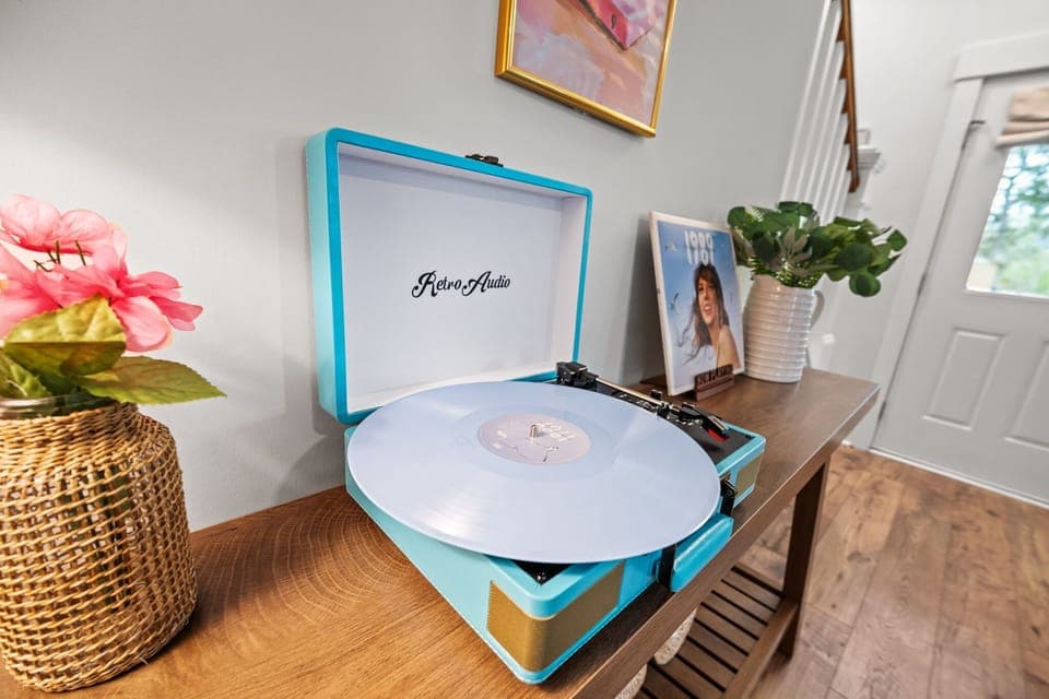 Record Player & Records for Listening to Fun Tunes