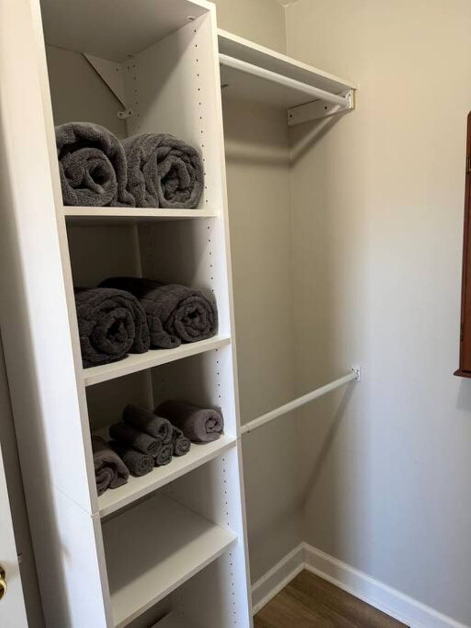 The master walk in closet has plenty of room.