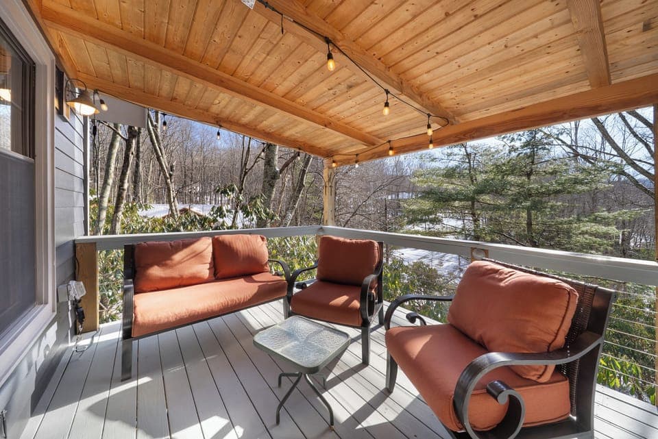 Covered Main Level Deck in a Peaceful Setting