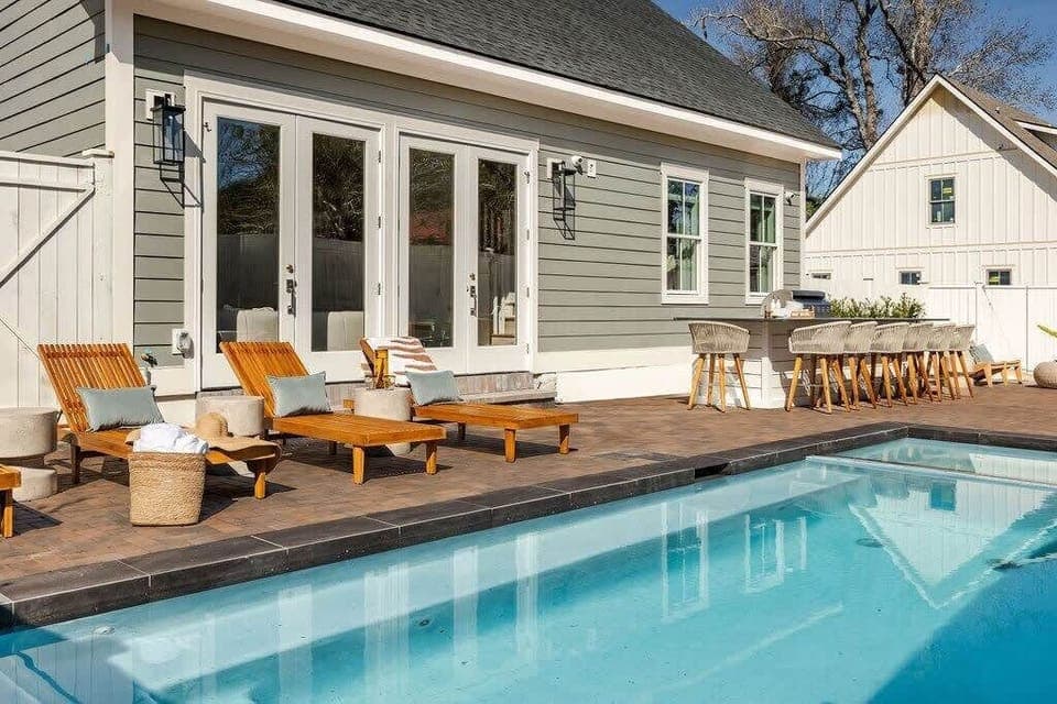 Backyard | Private Pool | Spa built-in 