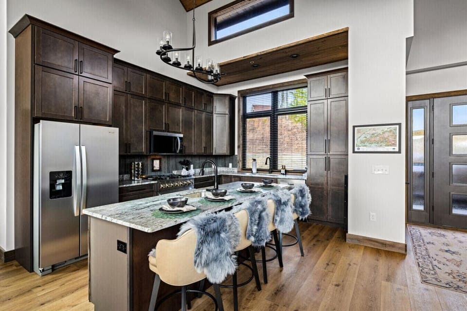 Gourmet kitchen with upscale finishes — fully equipped for effortless entertaining