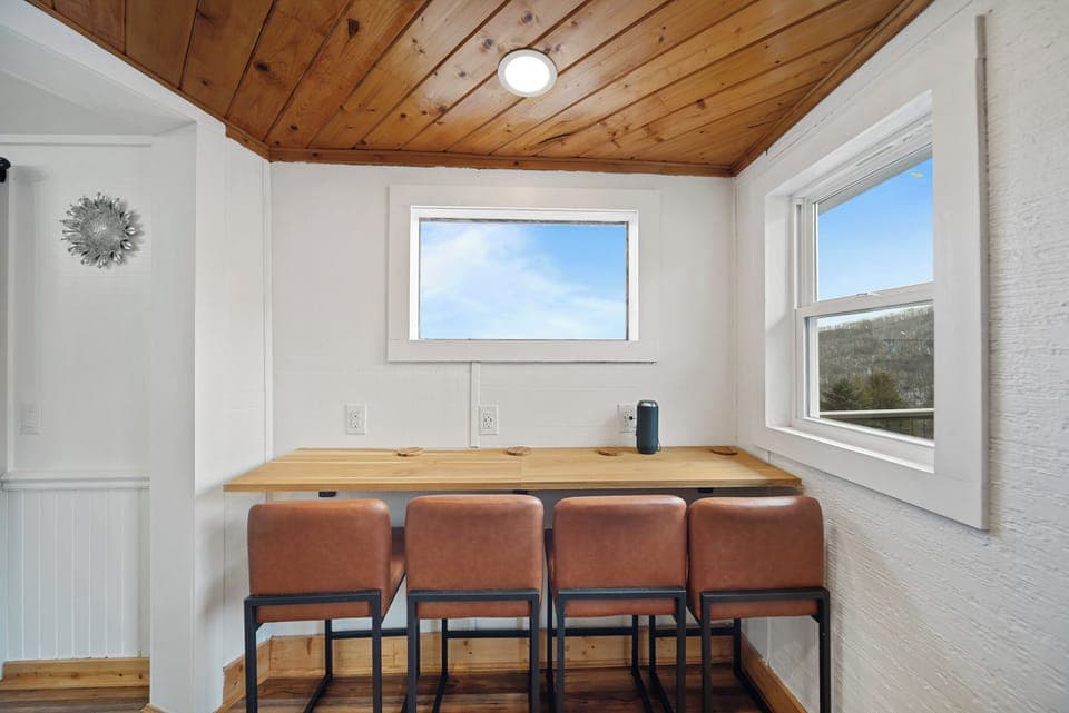 Custom Wood Bar Adjacent to the Kitchen