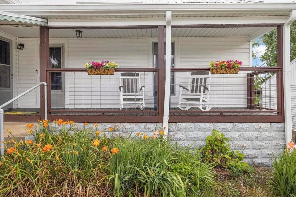 Enjoy the mountain views from the front porch