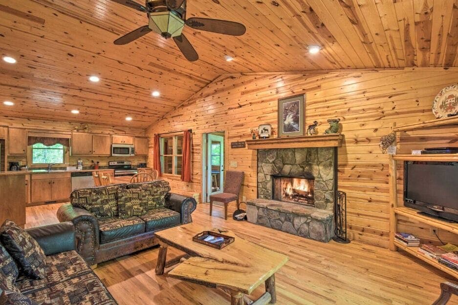 Cozy up in Front of the Wood Burning Fireplace