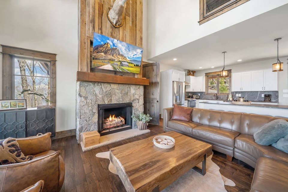 Gas Fireplace and TV