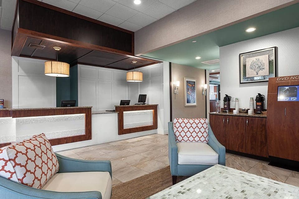 Arrive effortlessly with a bright lobby and friendly welcome.