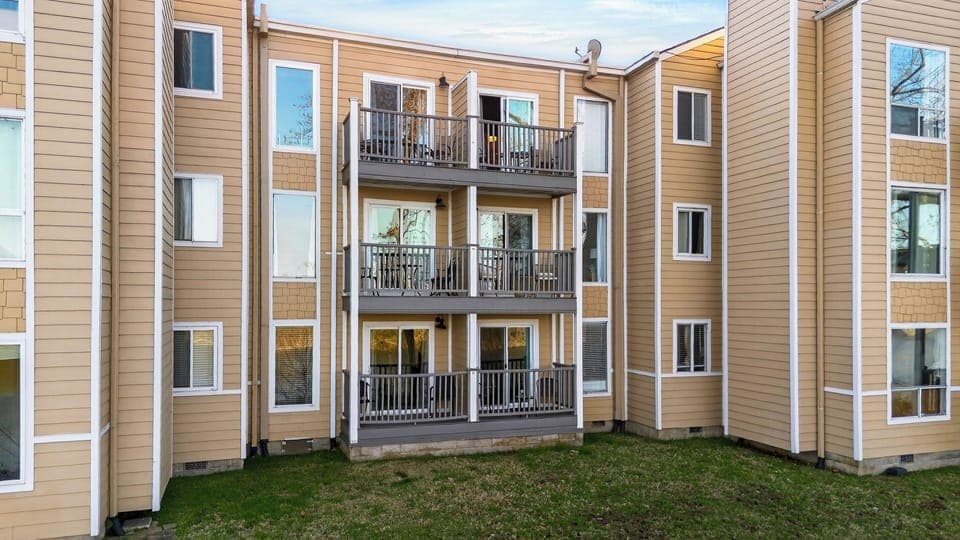Multi-level residential building located right on the riverfront.