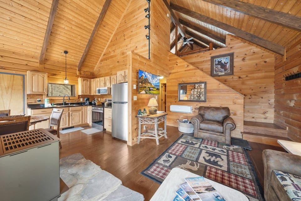 Open Floor Plan with Warm Wood and Vaulted Ceiling
