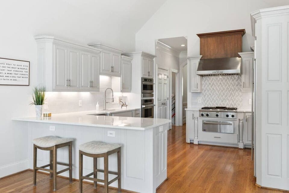Gourmet kitchen with all the supplies you would need for cooking a meal with your family.