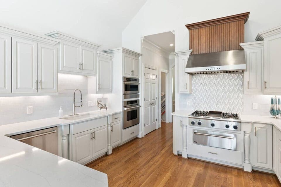 Gourmet kitchen with all the supplies you would need for cooking a meal with your family.
