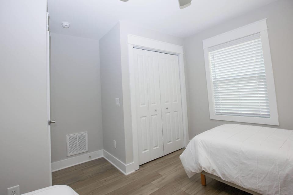 Generous closet space for long-term stays