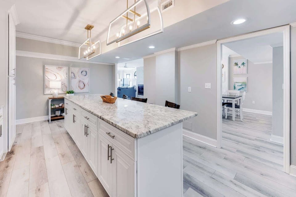 Enjoy cooking and entertaining in Chef's kitchen with 4 barstools at kitchen island