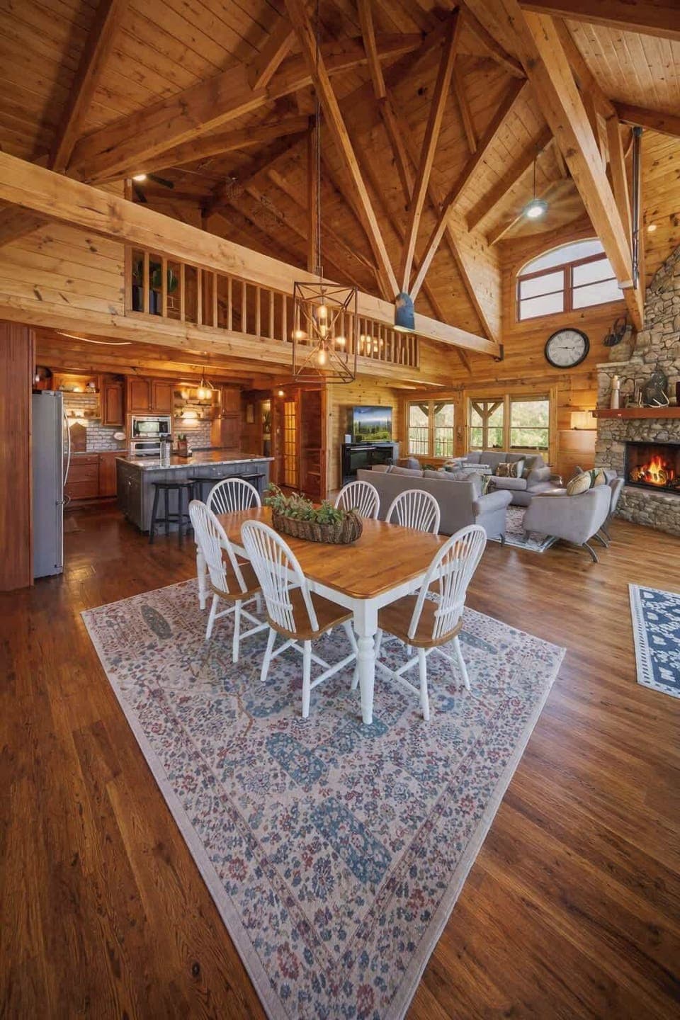 Plenty of beautiful dining room seating in the main home’s living room! The perfect space to enjoy with your family. 