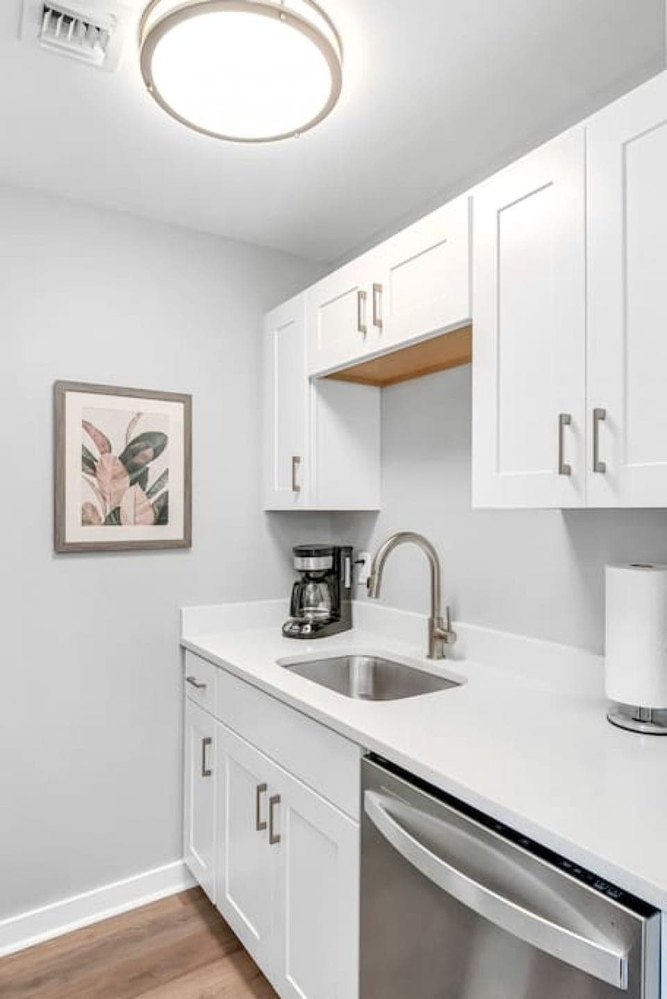 Fully stocked kitchen with coffee maker
