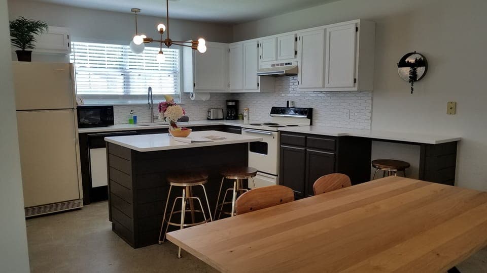 Large Open Concept Eat-In Kitchen with all you need to cook a meal.