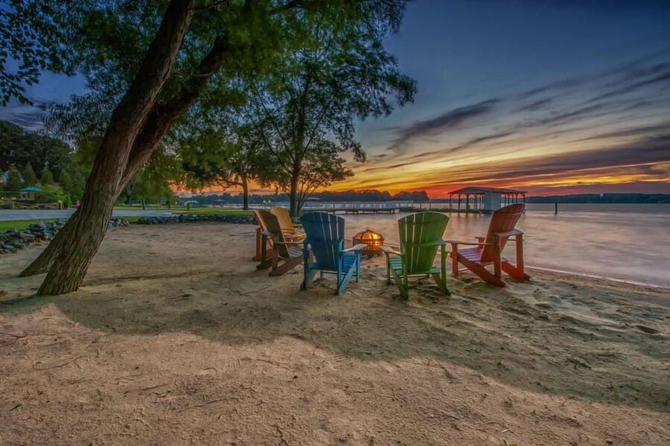 One of two beaches located on the property