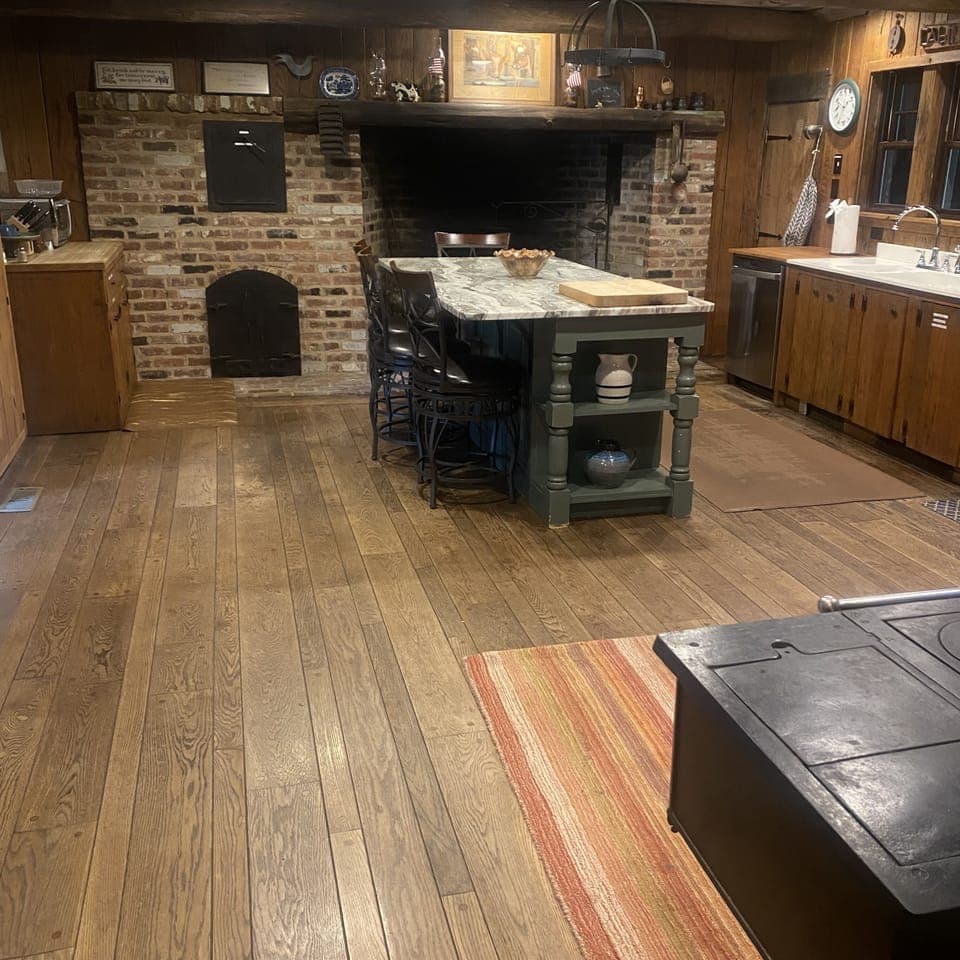 Large kitchen w/ new island-provides lots of seating for a great gathering spot!