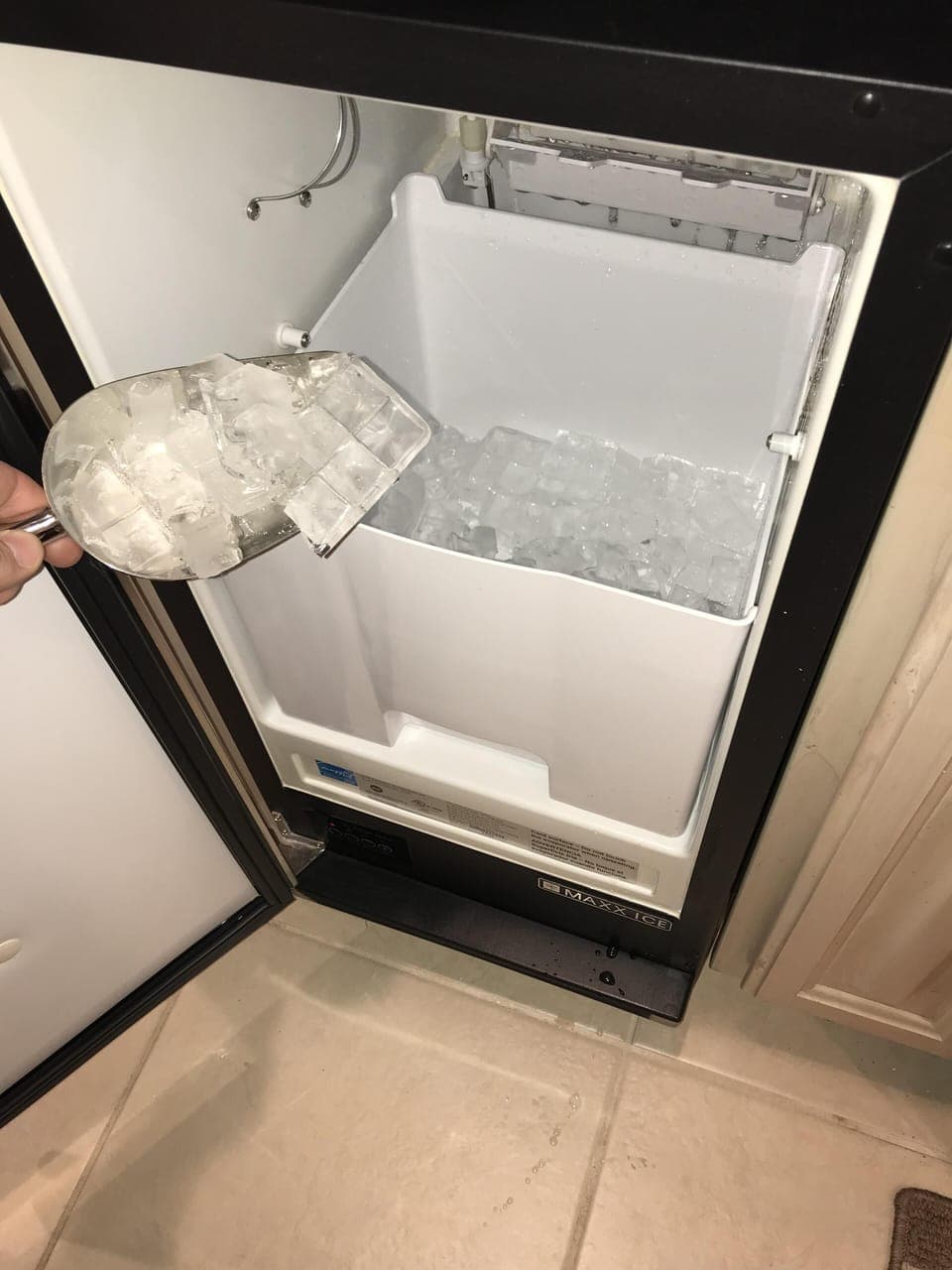 High capacity under-counter ice maker to keep your cooler full!