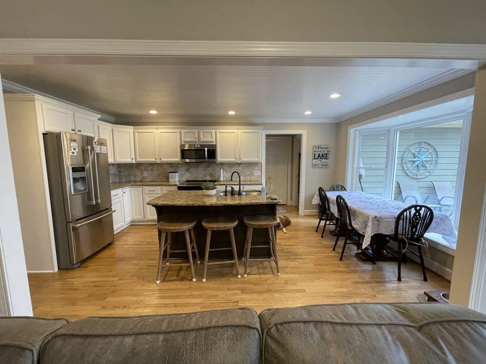 View living room towards kitchen 