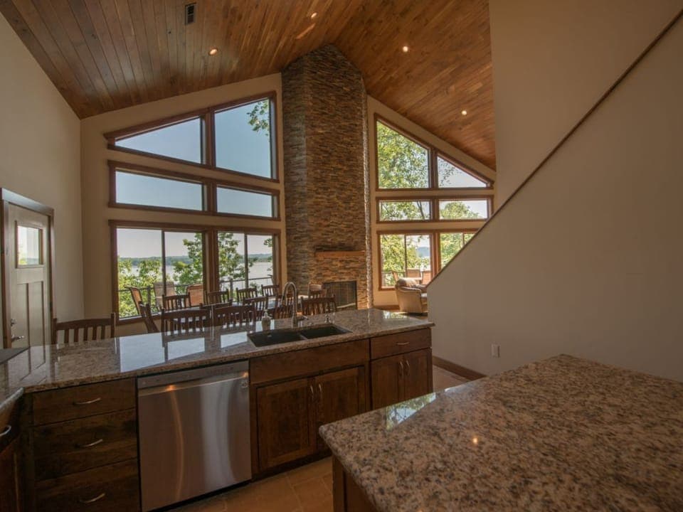 Cooking/dining with a view.