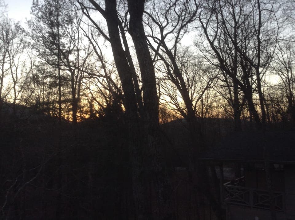 Long range fall sunset over Brushy Face