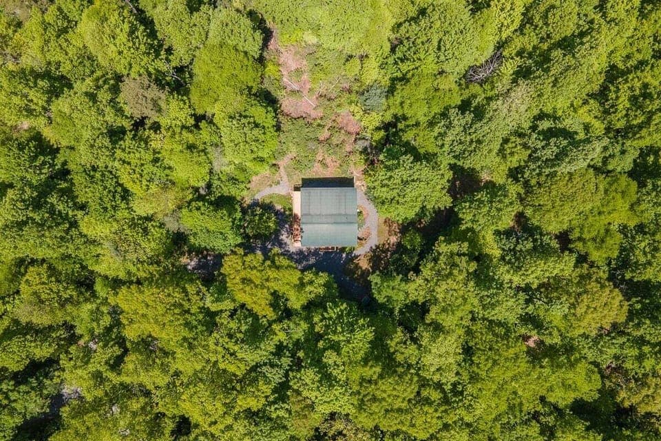 Aerial view of cabin