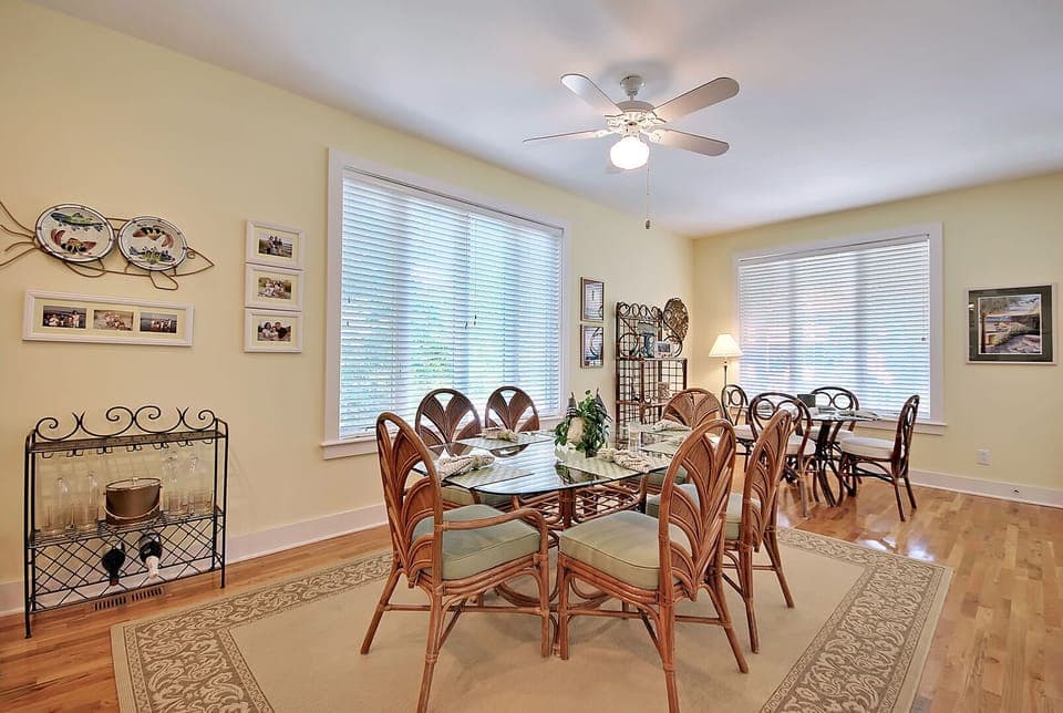 Dining Tables Accommodate 10 Guests plus 4 Bar Stools