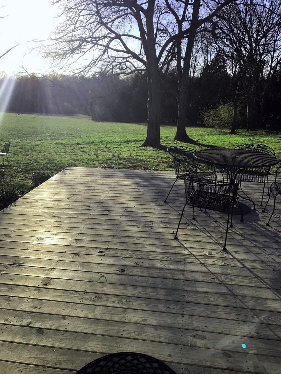 Enjoy time on our new deck with gas grill.