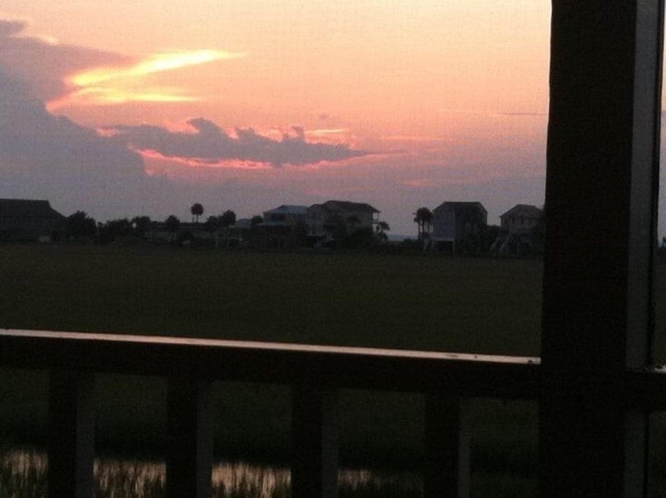 Sunset over Marsh from Upstairs Porch