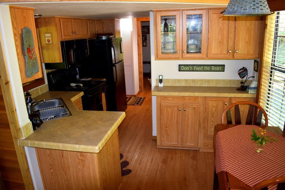 Kitchen and dining table.