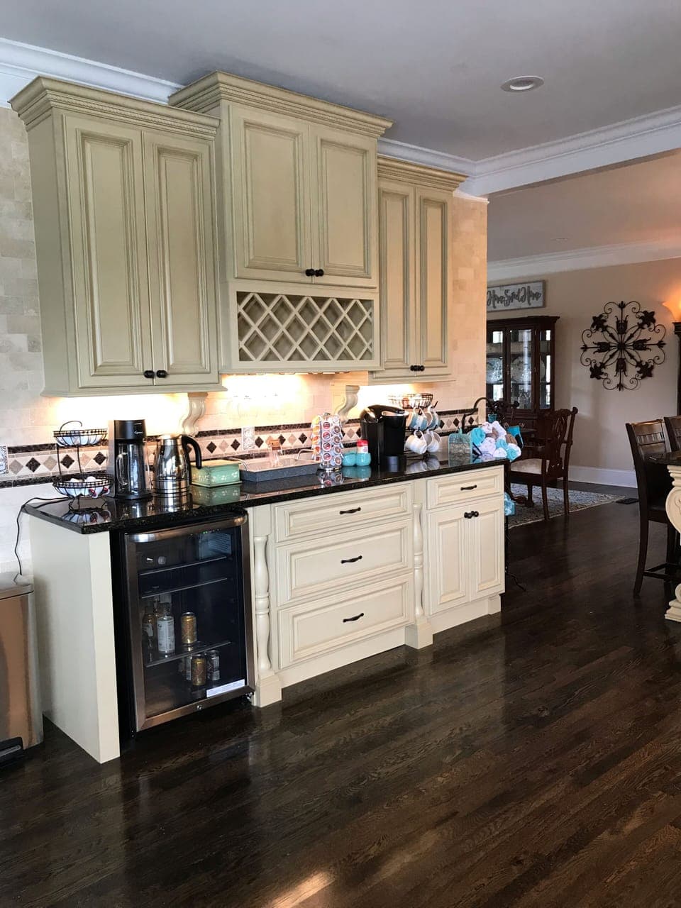 Beverage center in the kitchen