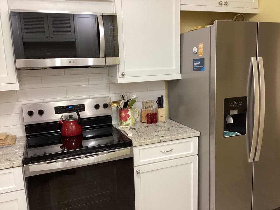 New stainless steel appliances in 2024.
