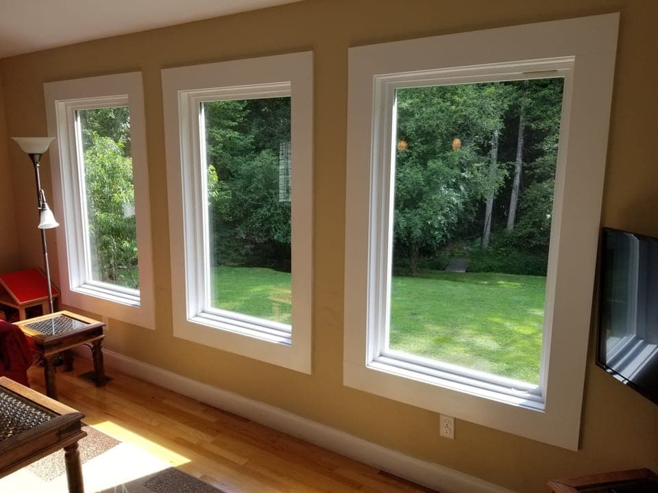 Afternoon view of back yard with nature setting