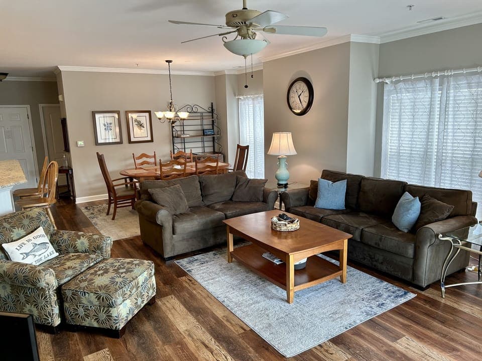 Living area filled with natural light. 