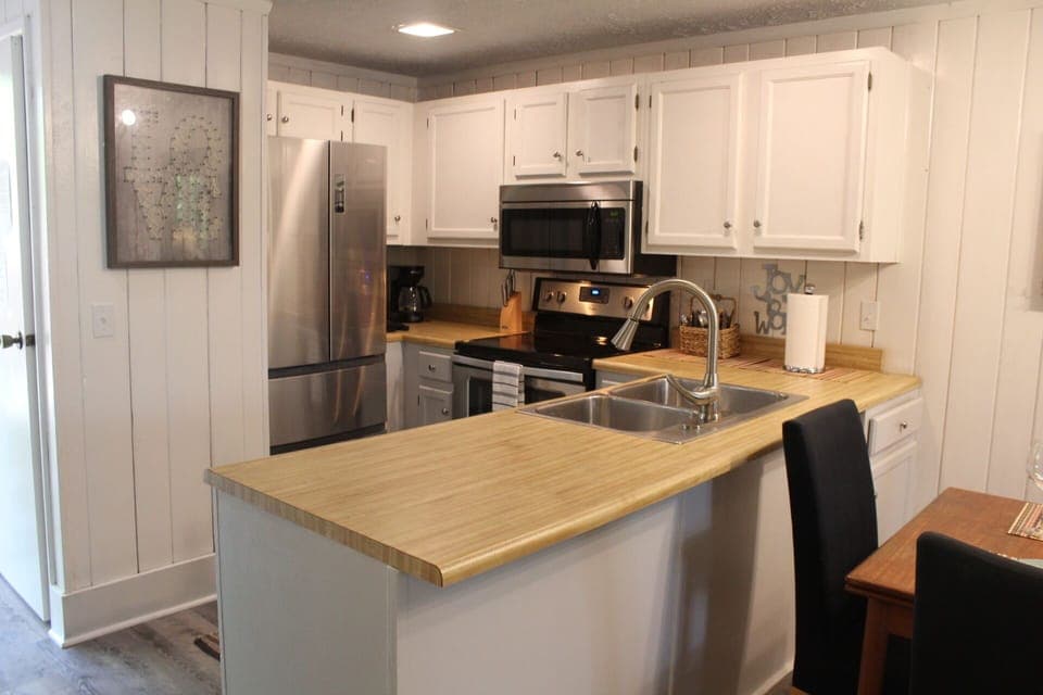 You'll enjoy a refreshed kitchen with new appliances. 