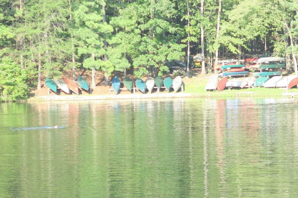 Boat racks at the Clifftops Lake front, four miles from ATypical Cabin