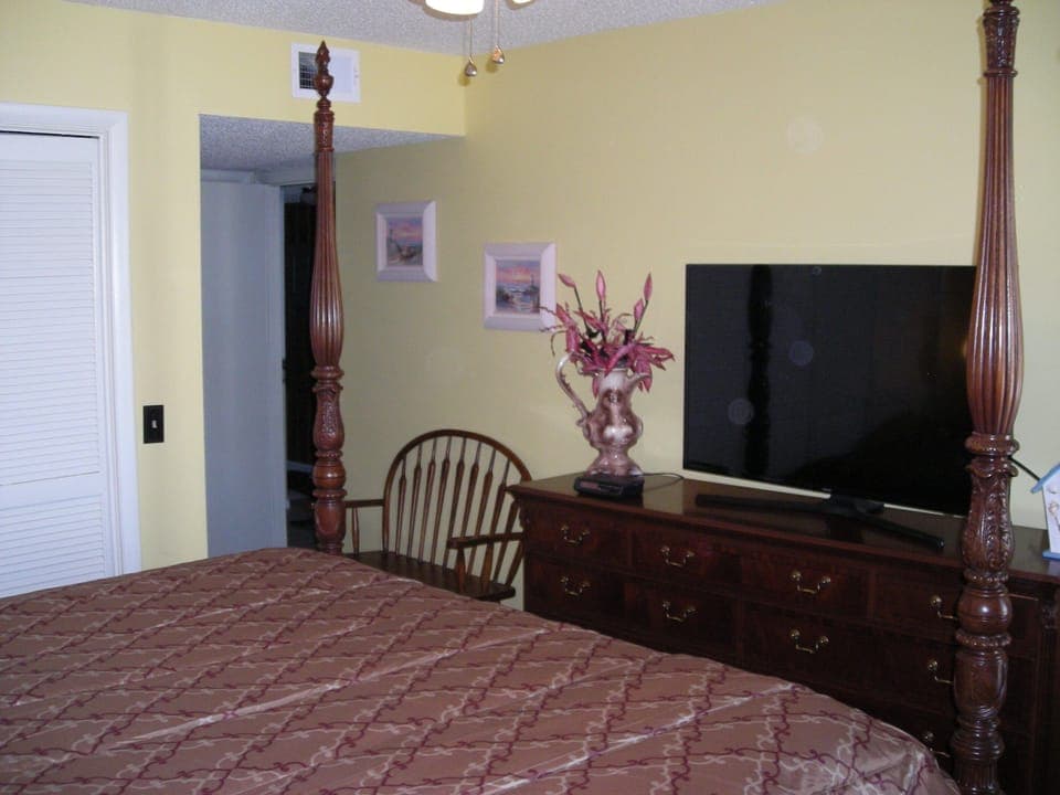 master bedroom with 50" TV