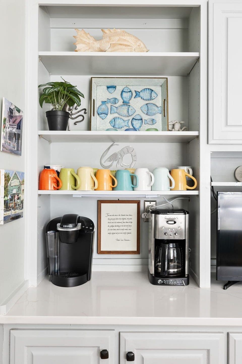 Coffee Station- Keurig &12 cup drip.  Not pictured: 30 cup brew for large brews.