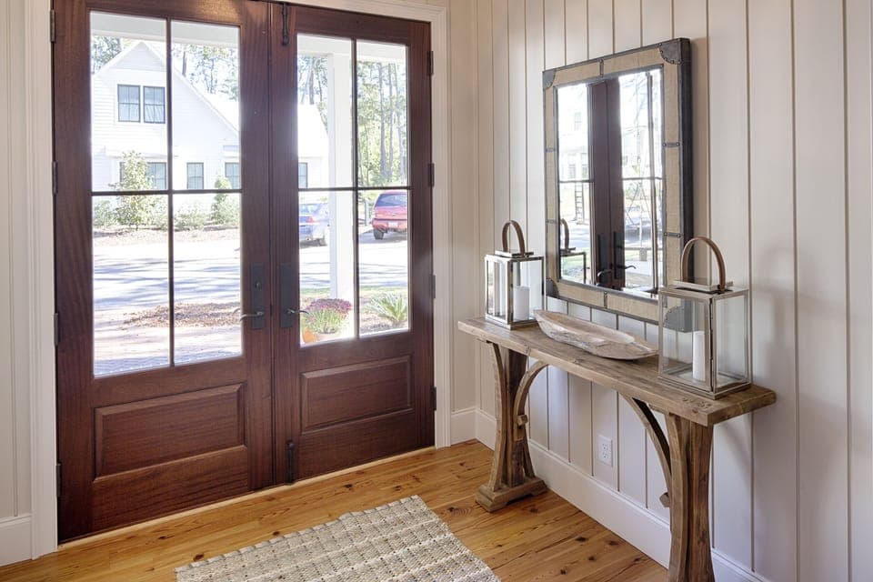 The entryway is bright and large
