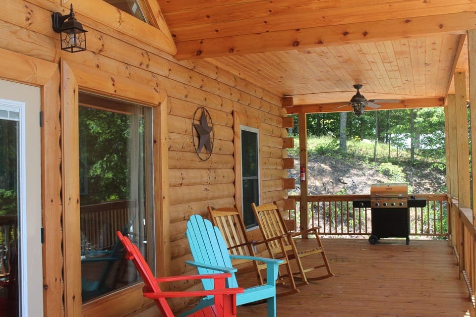 Front Porch with Rockers & Grill
