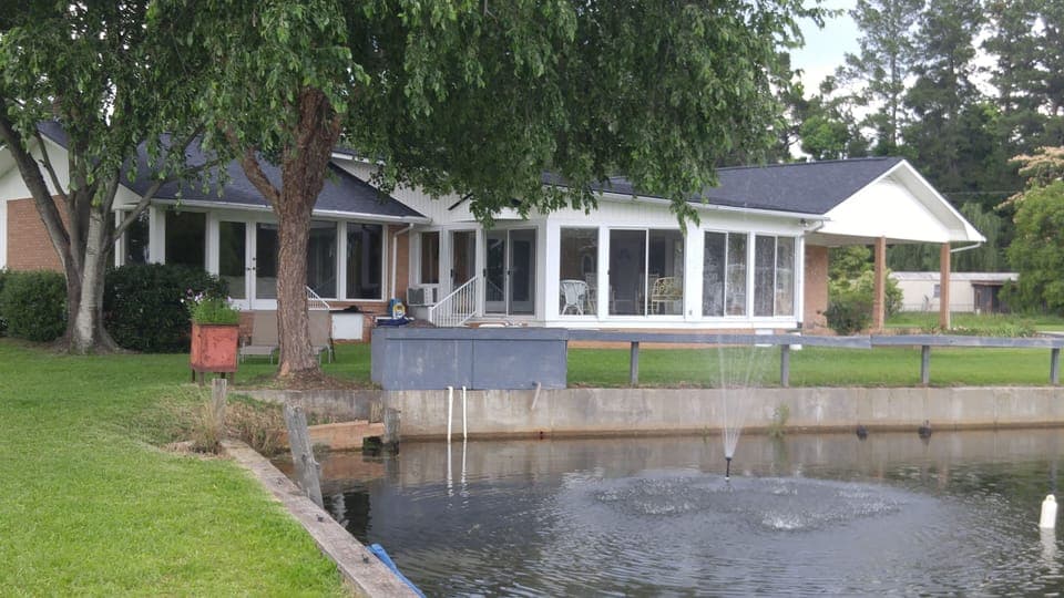 The front of the house.  Lots of windows for viewing outside