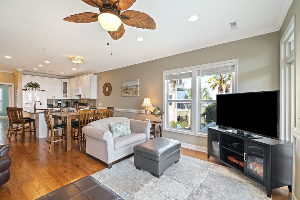 Comfortable living room with plenty of seating for everyone.