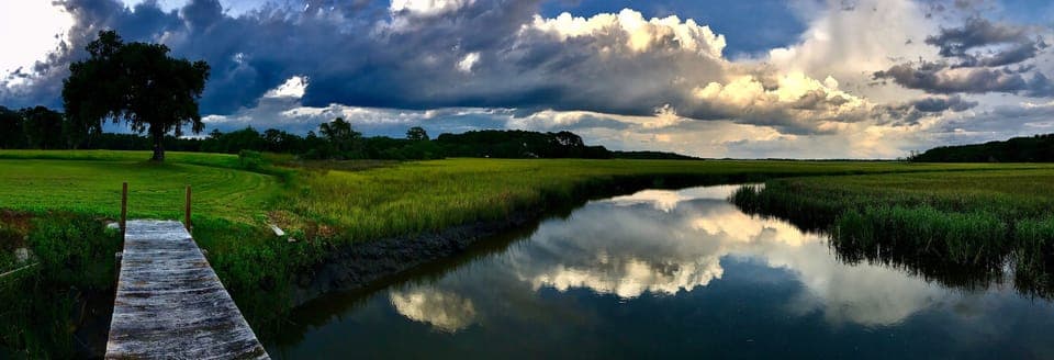 Hut Creek at dusk.