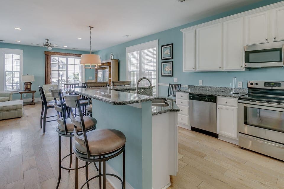 well-designed, fully-stocked kitchen