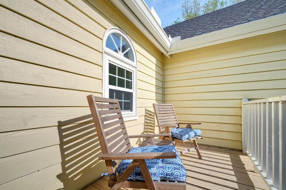 private porch off master bedroom overlooking marsh