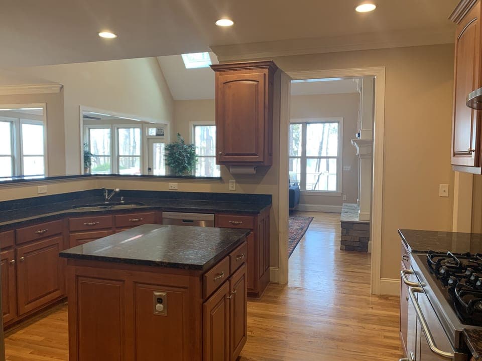 Gourmet chef's kitchen in Clemson lake rental, perfect for family gatherings