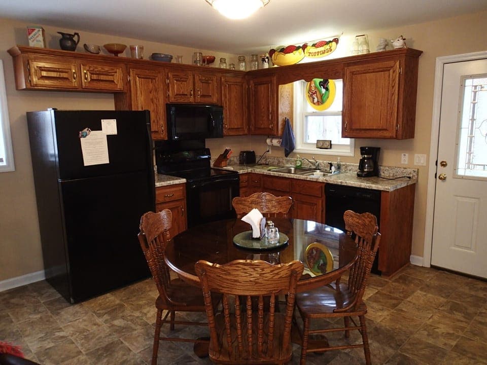 Kitchen with full appliances.