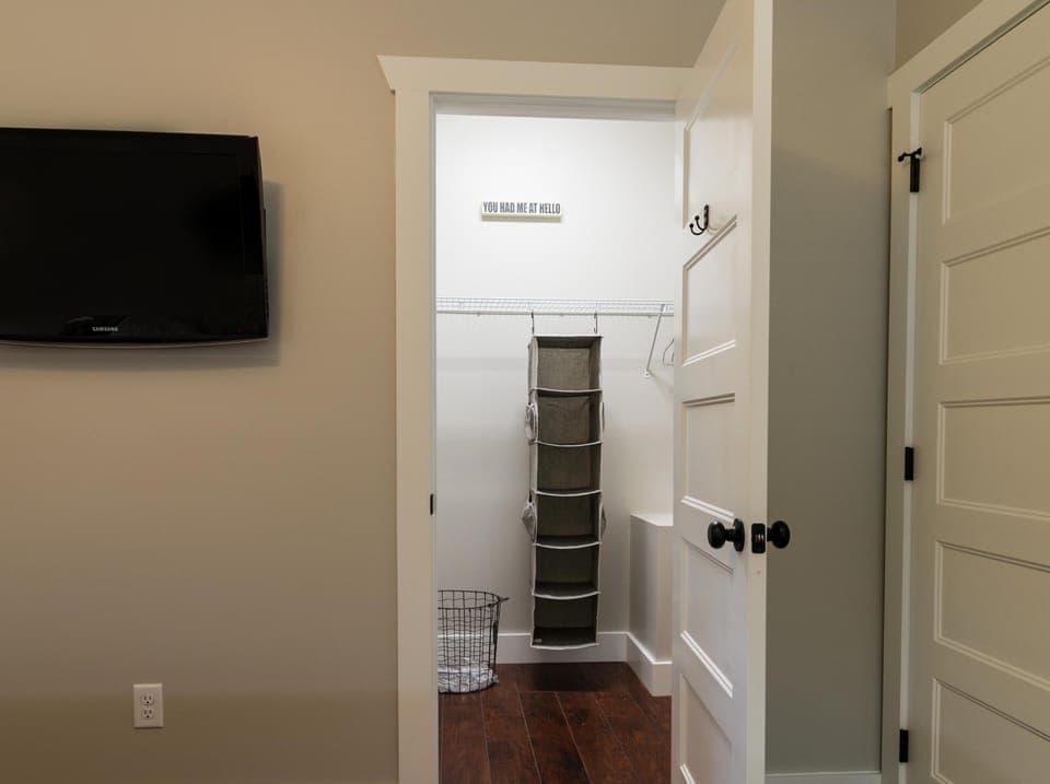Full size walk in closet.