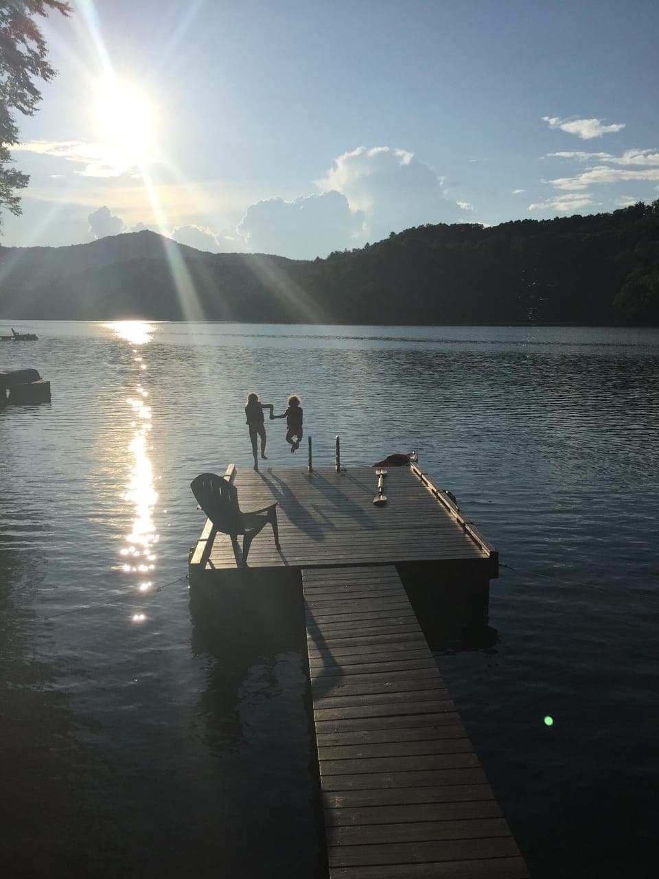 Sunset over private dock
